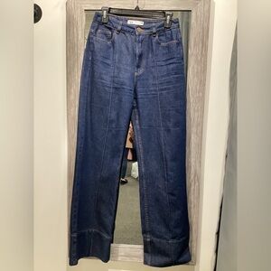 Pre Owned Zara Sz 4 Dark Wash Wide Leg JeansZara Sz 4 Dark Wash Wide Leg Jeans